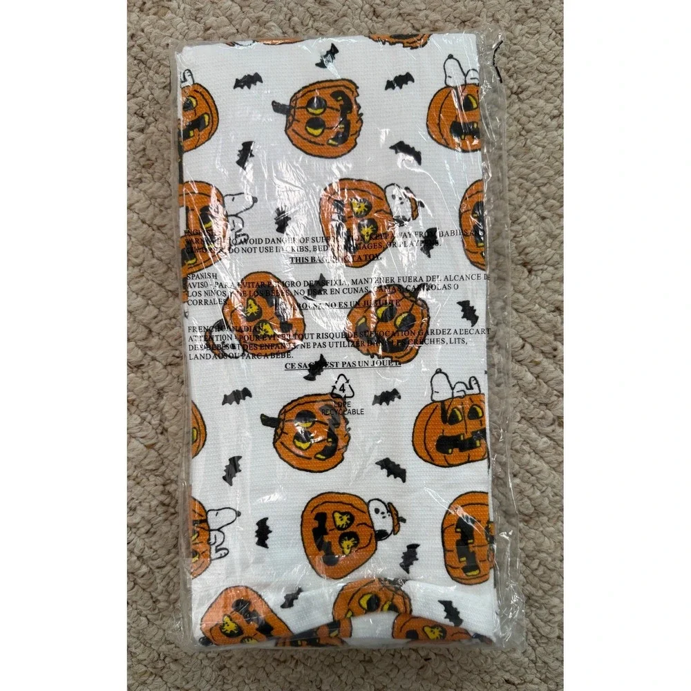 Peanuts Halloween Kitchen Towels Set of 2 Jack O Lantern Snoopy Bats‎